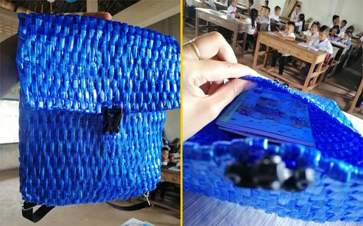 沒錢幫兒子買書包用尼龍繩自製 沒想到竟讓全校都羨慕...:根本最新時尚單品啊