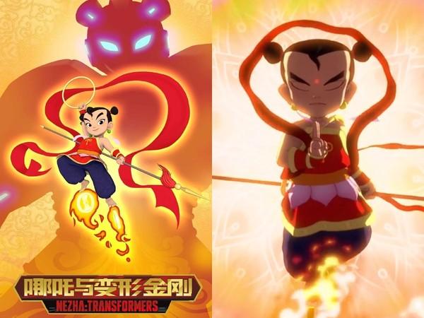 《哪吒與變形金剛》預告曝光! 胸口蓮花一轉動「鋼鐵吸上身」長高還變汽車